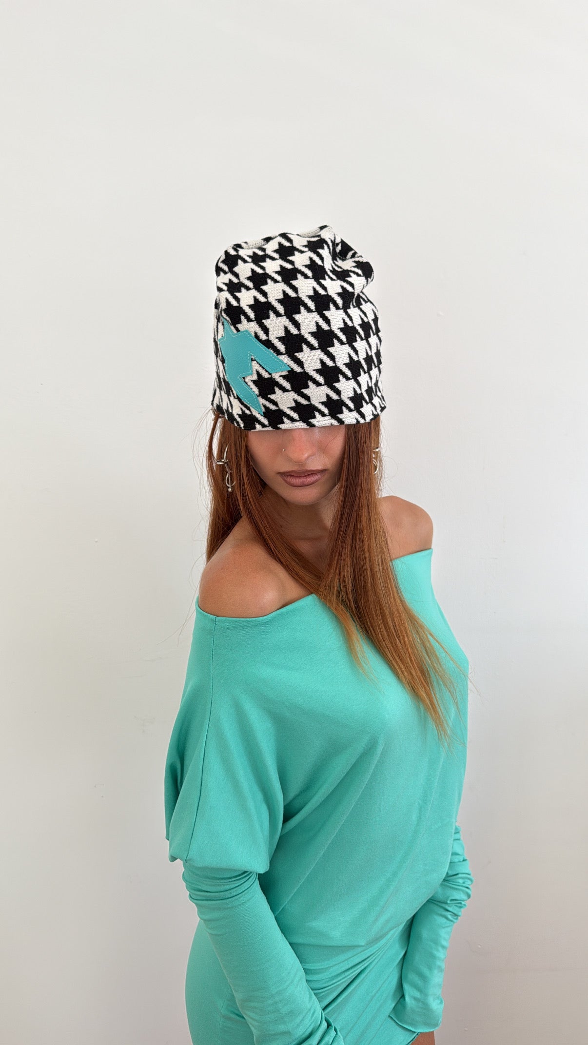 houndstooth beanie