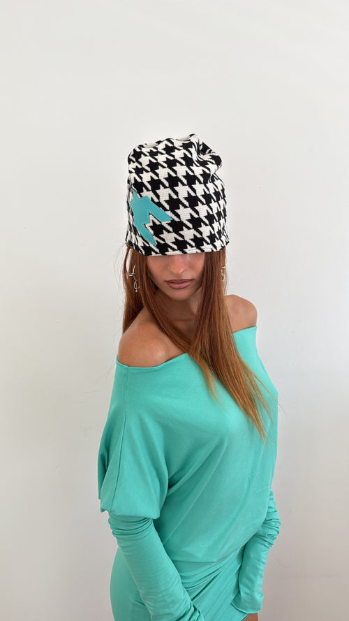 houndstooth beanie