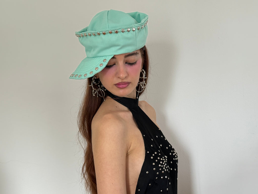 mint sailor hat cap studs