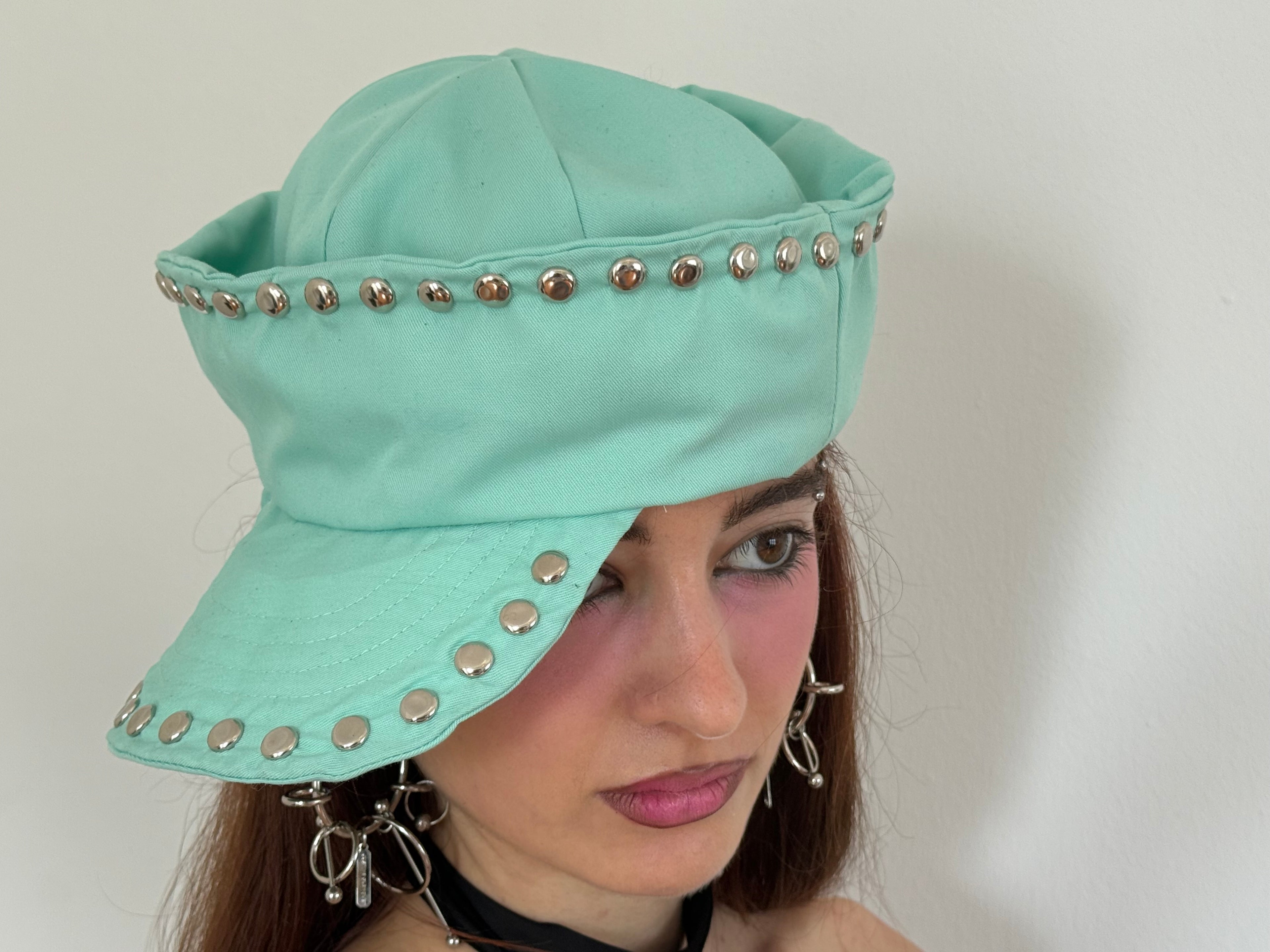 mint sailor hat cap studs