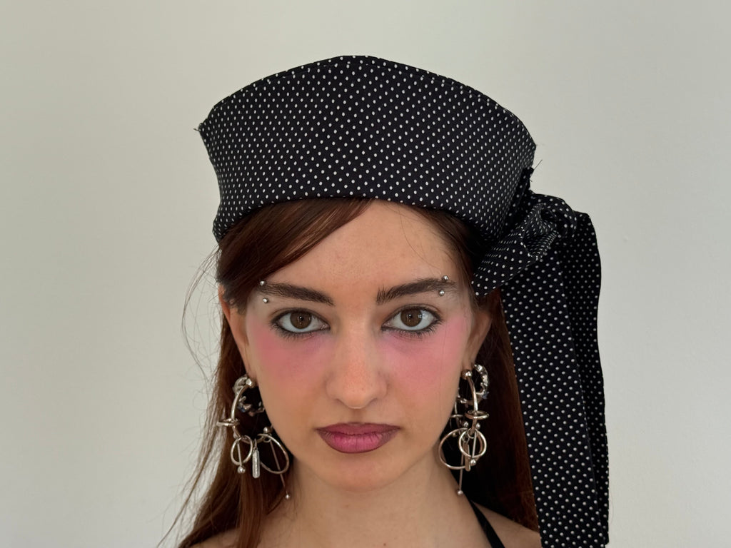 Black Polka-dot Sailor hat