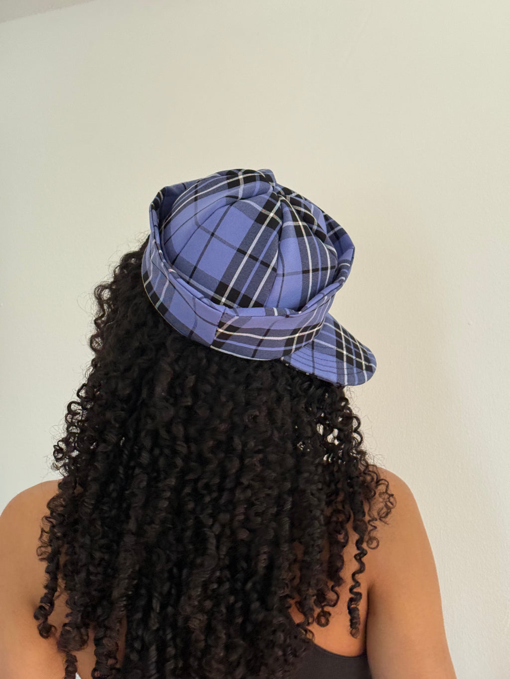 plaid sailor hat cap